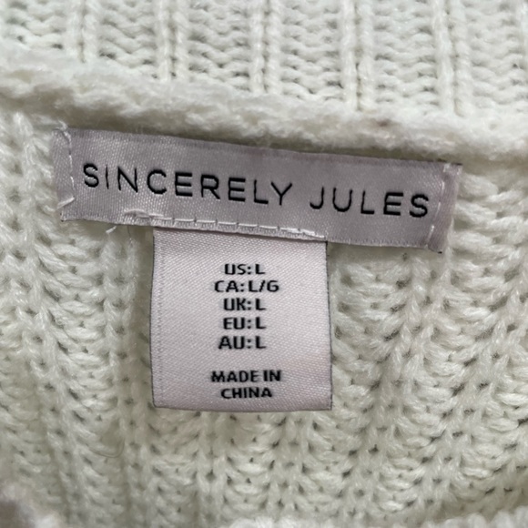 Sincerely Jules striped cropped sweater L - Picture 2 of 3
